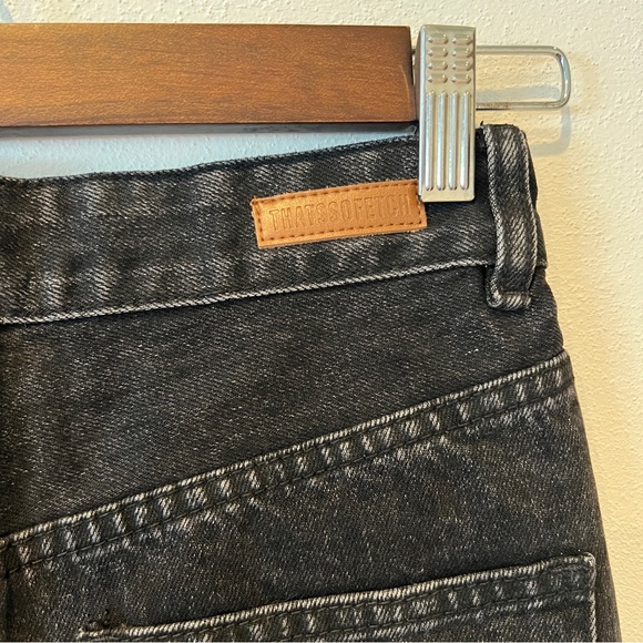 THATSSOFETCH Varski Semi-Wide Leg Black High Waisted Raw Hem Jeans - Picture 10 of 11